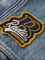 Denim γιλέκο trucker με badges