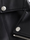 Biker τζάκετ Faux leather jersey mix